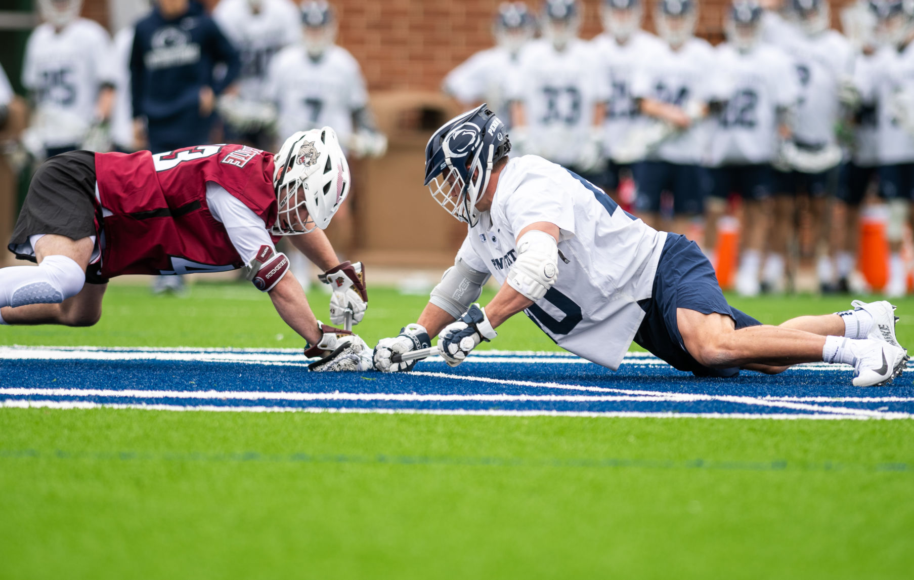 Penn State men's lacrosse vs Lafayette, Gerard Arceri (40) takes faceoff